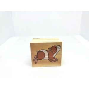 Happy Hamster Wooden Rubber Stamp Animal Fun Collectible Mint Condition Rare